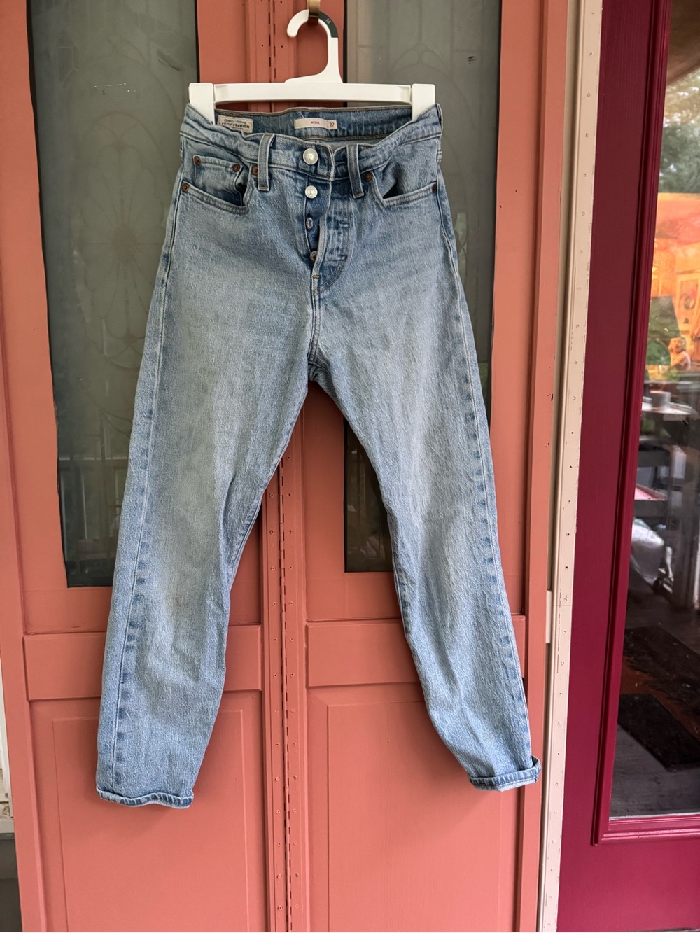 Levi's Wedgie Straight Light Wash Button-Fly Jeans